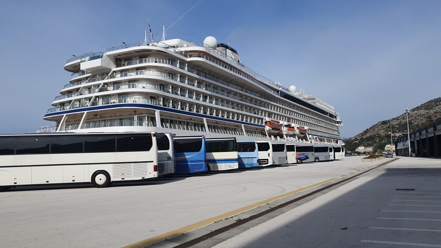 Viking Sky docked in Dubrovnik, Croatia